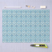 Aqua, Teals, Blues & Witte Art Deco Kust Tissuepapier (Craft)
