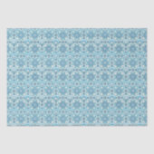 Aqua, Teals, Blues & Witte Art Deco Kust Tissuepapier (Voorkant)