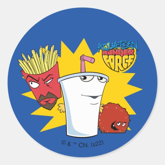 Aqua Teen Hunger Force Explosive Graphic Ronde Sticker (Voorkant)