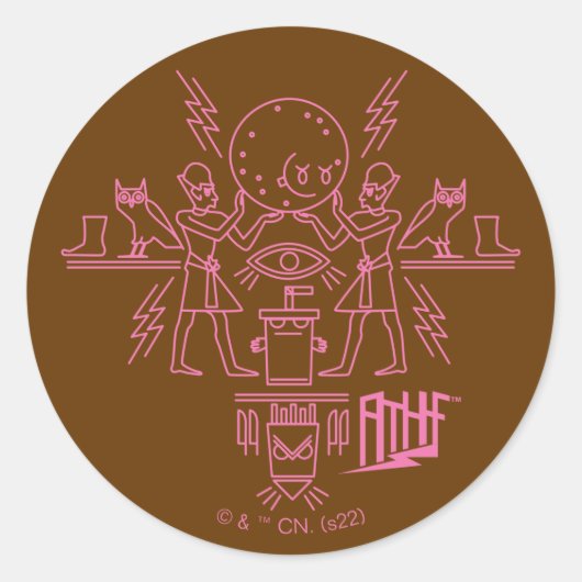 Aqua Teen Hunger Force Hieroglyphics Ronde Sticker (Voorkant)
