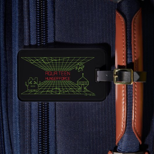 Aqua Teen Hunger Force Mooninites Game Logo Bagagelabel (Voorkant Insitu 4)