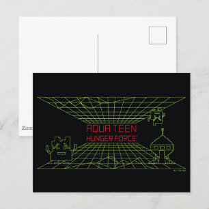 Aqua Teen Hunger Force Mooninites Game Logo Briefkaart