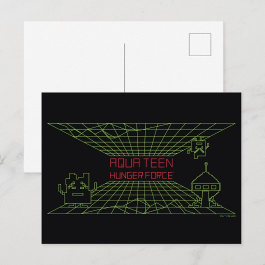 Aqua Teen Hunger Force Mooninites Game Logo Briefkaart (Voorkant / Achterkant)