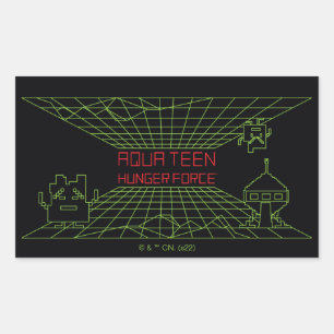 Aqua Teen Hunger Force Mooninites Game Logo Rechthoekige Sticker