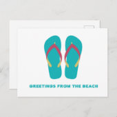 Aqua Teenslipper Greeting Briefkaart (Voorkant / Achterkant)