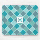 Aqua Tegel Pattern aangepaste monogram mousepad Muismat (Voorkant)