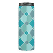 Aqua Tegel Pattern aangepaste monogram tumbler Thermosbeker (Achterkant)