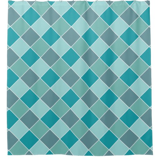 Aqua Tegel Pattern douchergordijn Douchegordijn (Voorkant)