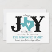 Aqua Texas JOY Foto Feestdagenkaart (Voorkant)