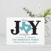 Aqua Texas JOY Foto Feestdagenkaart (Staand voorkant)