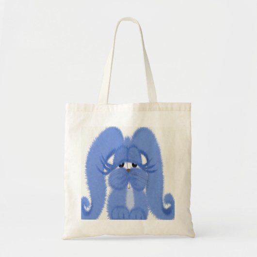 Aqua the bunny met slapende ogen Canvas tas (Voorkant)