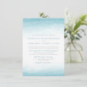 Aqua Tides | Waterverf bruiloft Kaart (Staand voorkant)