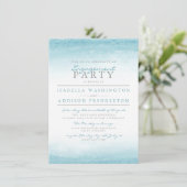 Aqua Tides | Waterverf Engagement Party Kaart (Staand voorkant)