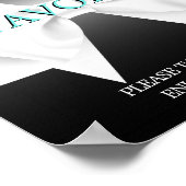 Aqua Tiffany Baby shower Favors Sign Poster (Hoek)