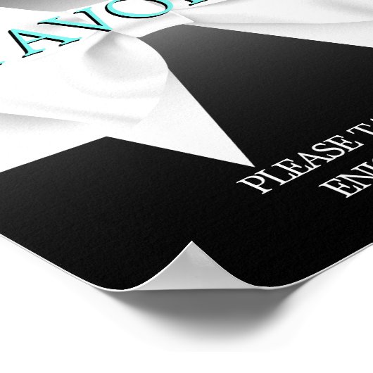 Aqua Tiffany Baby shower Favors Sign Poster (Hoek)