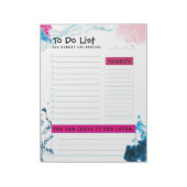 Aqua To Do Lijst Planner Azure en Pink Smoke Notitieblok (Linkerzijde)