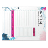 Aqua To Do Lijst Planner Azure en Pink Smoke Notitieblok (Voorkant)