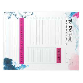 Aqua To Do Lijst Planner Azure en Pink Smoke Notitieblok
