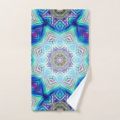 Aqua to royal blue kaleidoscoop met acht punten st bad handdoek (Handdoek)