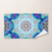 Aqua to royal blue kaleidoscoop met acht punten st bad handdoek (Handdoek)