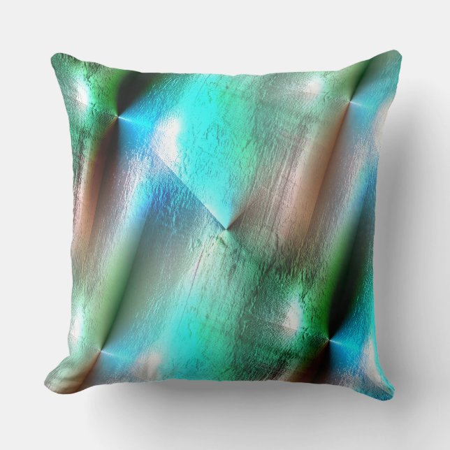 Aqua to wooded texture with digital rough and line kussen (Voorkant)