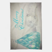 Aqua Tones Kerst Keukenhanddoek (Verticaal)