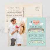 AQUA TORTELDUIFJES BEWAREN DE DATUM AANKONDIGINGSKAART (Voorkant / Achterkant)