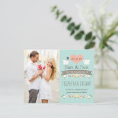 AQUA TORTELDUIFJES BEWAREN DE DATUM AANKONDIGINGSKAART (Staand voorkant)