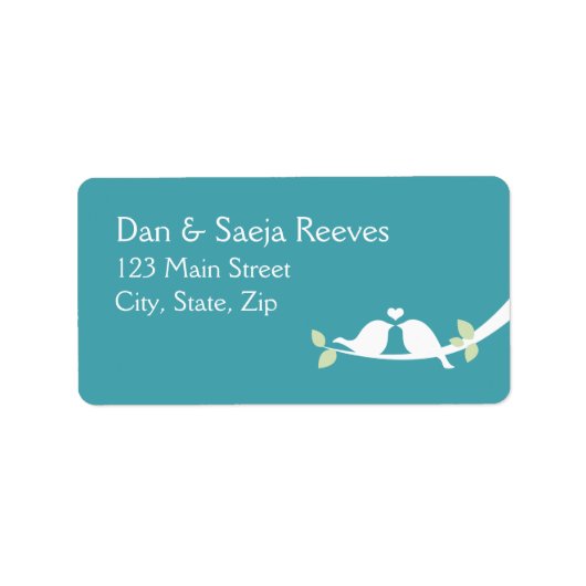 Aqua Tortelduifjes Etiket (Voorkant)