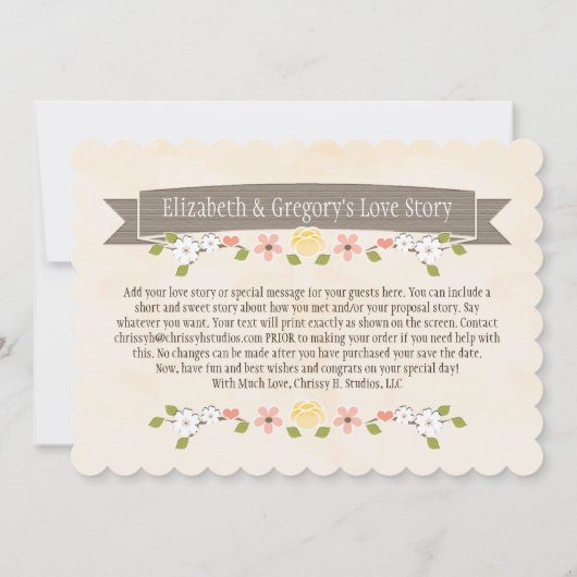 Aqua Tortelduifjes Wedding Save the Date Card (Achterkant)