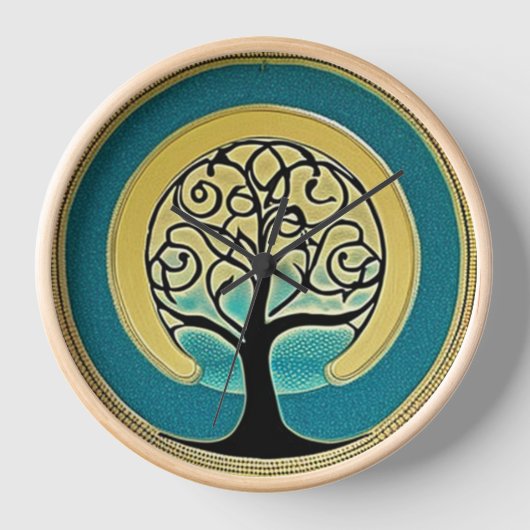Aqua Tree of Life Clock (Voorkant)