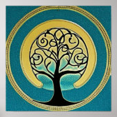 Aqua Tree of Life Poster (Voorkant)