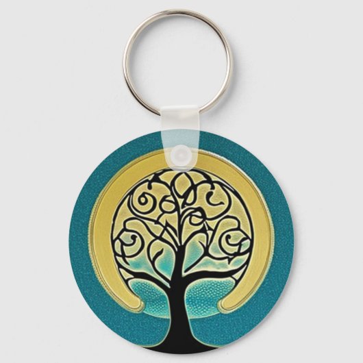 Aqua Tree of Life Sleutelhanger (Voorkant)