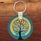 Aqua Tree of Life Sleutelhanger (Voorkant)