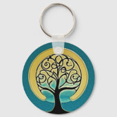 Aqua Tree of Life Sleutelhanger (Achterkant)