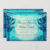 Aqua Tree String Lights Vrijgezellenfeest nodigt u Kaart (Voorkant / Achterkant)