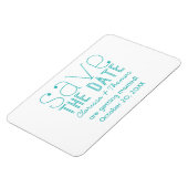 Aqua Trendy Typografie Sparen de Magnet van de Dat Magneet (Linkerzijde)