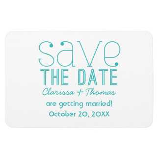 Aqua Trendy Typografie Sparen de Magnet van de Dat Magneet