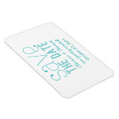 Aqua Trendy Typografie Sparen de Magnet van de Dat Magneet (Rechterzijde)