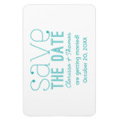 Aqua Trendy Typografie Sparen de Magnet van de Dat Magneet (Verticaal)