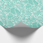 Aqua Tropical Floral Modern Damask Cadeaupapier<br><div class="desc">Een prachtig modern bloemmotief met een tropisch gevoel in aqua en wit,  dit ontwerp maakt een mooie uitspraak. Geschikt voor alle gelegenheden,  het is een veelzijdige keuze om bij de hand te houden voor die cadeau-gevende gelegenheden.</div>