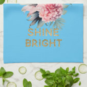 Aqua Tropical Gold Glitter Shine Pineapple Theedoek (Gevouwen)