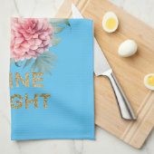 Aqua Tropical Gold Glitter Shine Pineapple Theedoek (Quarter Fold)