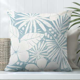 Aqua Tropical Leaves Sierkussen
