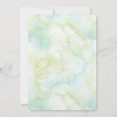 Aqua Tropical Leaves Waterverf Wedding Kaart (Achterkant)