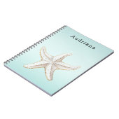 Aqua Tropical Palm Tree Persoonlijke naam Notitieboek (Linkerzijde)