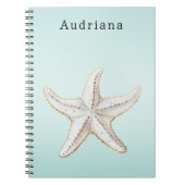 Aqua Tropical Palm Tree Persoonlijke naam Notitieboek (Voorkant)