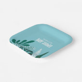 Aqua Tropisch Baby shower Papieren Bordje (Gebogen)
