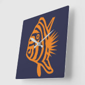 Aqua Tropische Vis Vierkante Wandklok (Hoek)