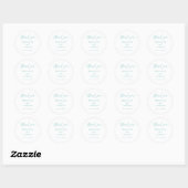 Aqua Trouwdag Dankjewel Calligraphy Favor Labels (Vel)